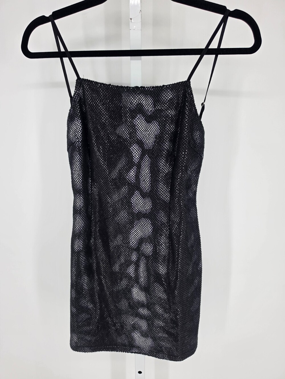 Urban Outfitters Womens Sz XS Mini Dress Black Snake Skin Print Bodycon Club